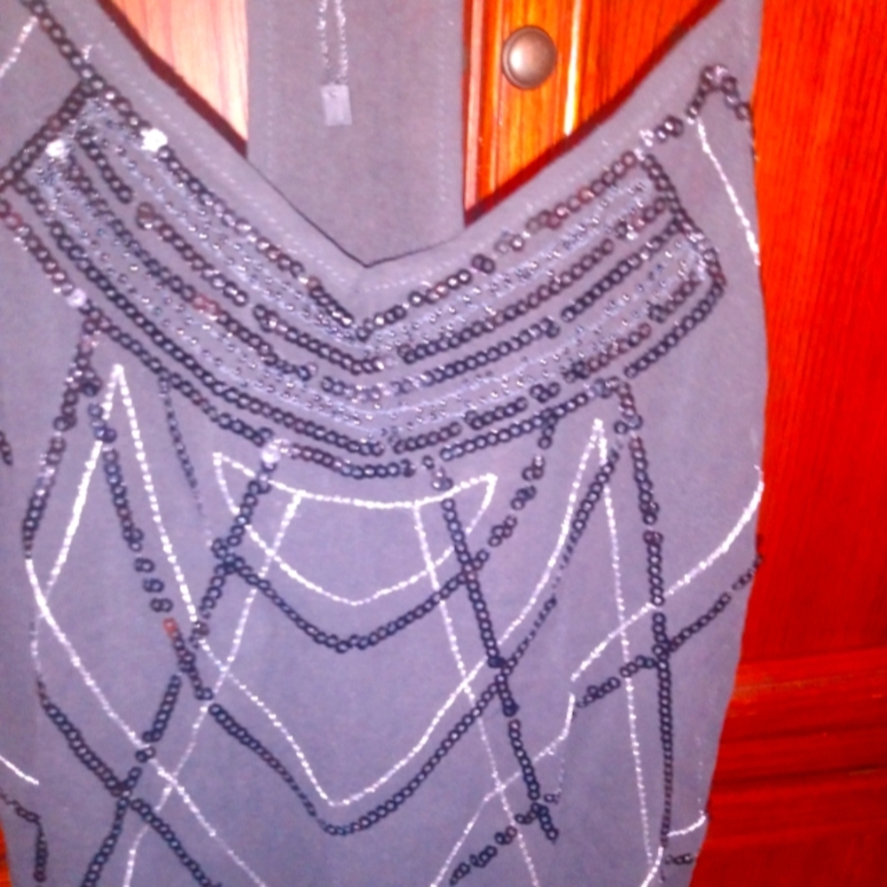May& July sequinned tank top